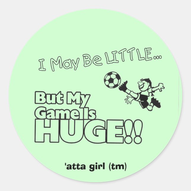 Little girl SOCCER Classic Round Sticker (Front)