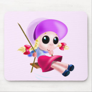 Little Girl Swinging Mouse Pad
