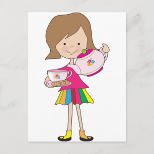 Little Girl Tea Postcard