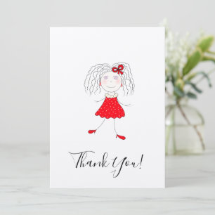 Little girl thank you card