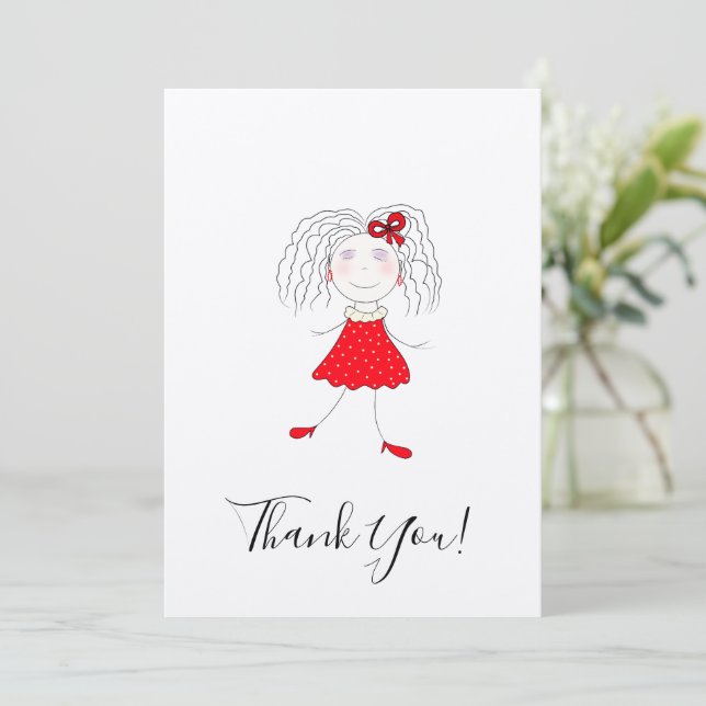Little girl thank you card (Standing Front)