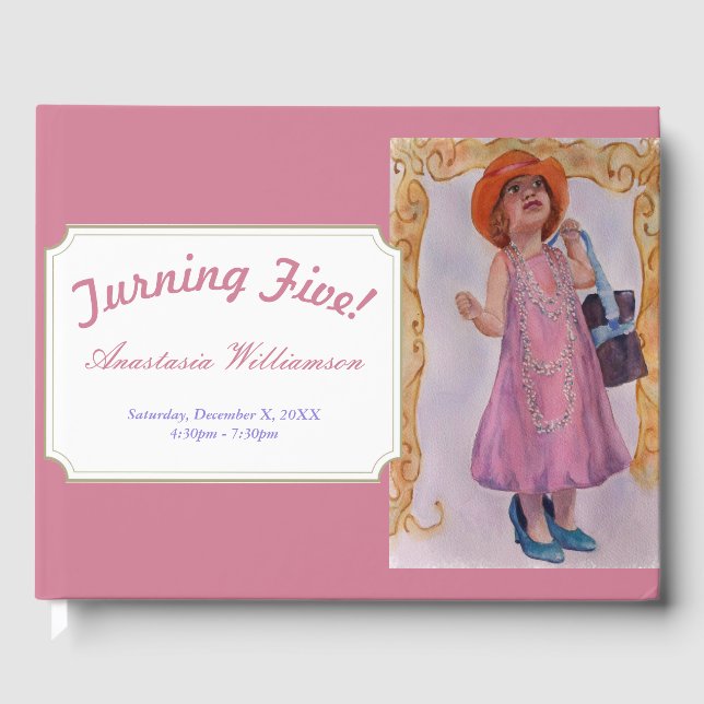 LITTLE GIRL TURNING 5 ALL DRESSED UP GUEST BOOK (Front)