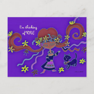 Little Girl Ukrainian Folk Art by Vera Trembach Postcard