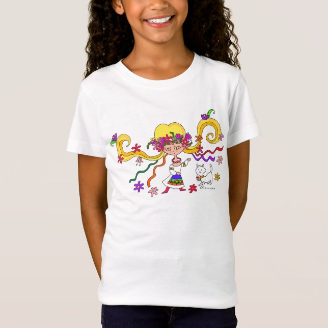 Little Girl Ukrainian Folk Art T-Shirt (Front)