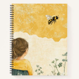 Little Girl Watching a Bumblebee Notebook