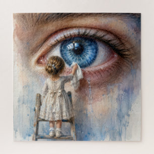 Little Girl Wiping a Tear Away Jigsaw Puzzle