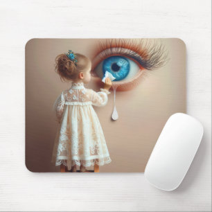 Little Girl Wiping a Tear Away Mouse Pad