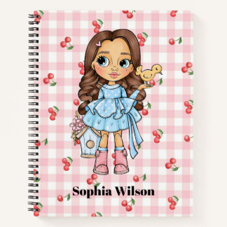 Little Girl with a Bird and Cherry Notebook