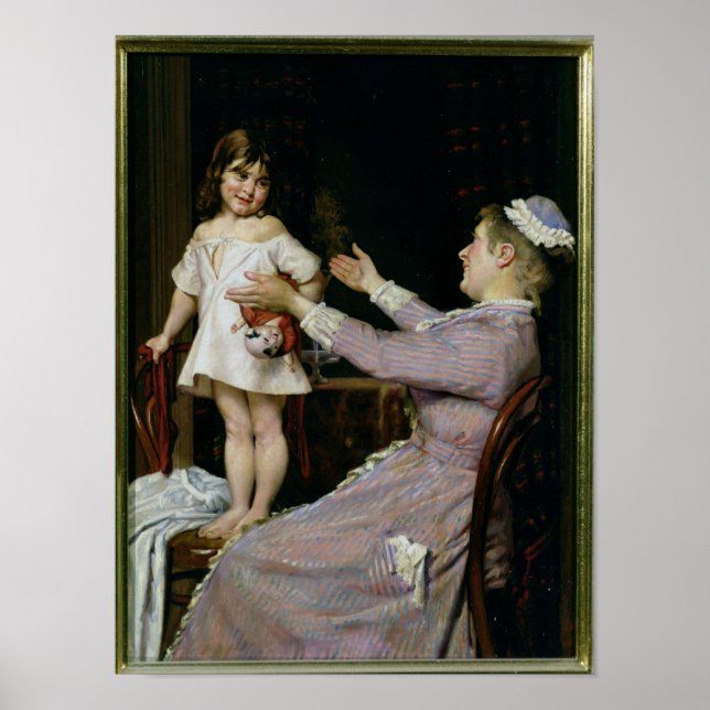Little Girl with a Doll and Her Nurse, 1896 Poster (Front)
