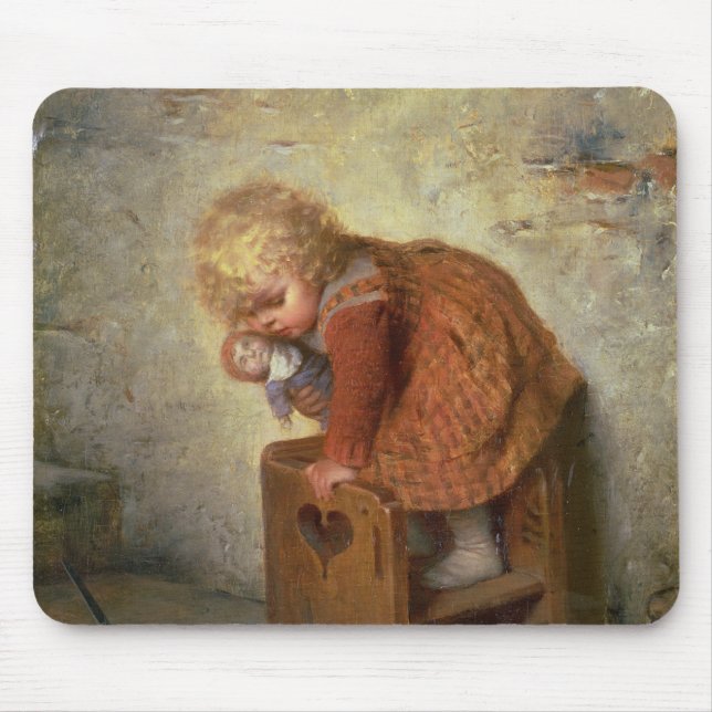 Little Girl with a Rabbit Mouse Pad (Front)