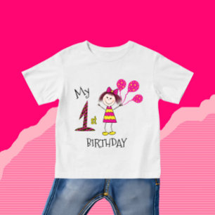 Little girl with balloons baby T-Shirt