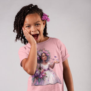 Little Girl With Beautiful Spring Flowers T-Shirt