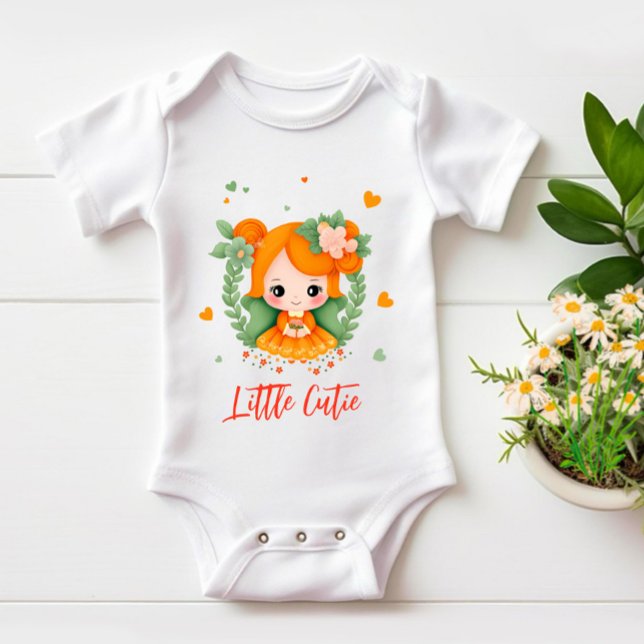 Little girl with flowers baby bodysuit (Creator Uploaded)
