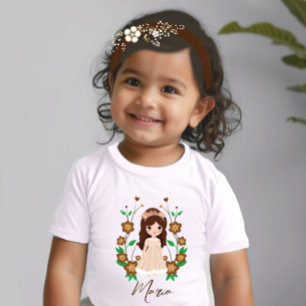 Little girl with flowers baby T-Shirt