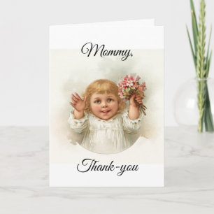 Little Girl With Flowers Card