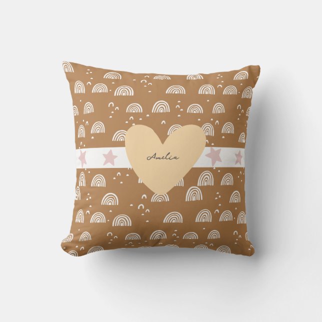 Little Girls Boho Rainbow  Cushion (Front)