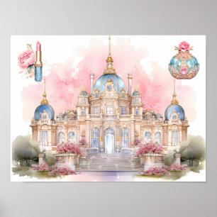 Little girls glamour castle poster. poster