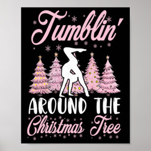 Little Girls Gymnastics Handstand Gymnast Christma Poster
