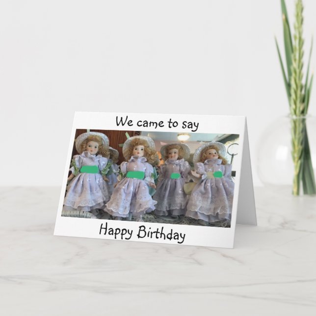 LITTLE GIRL'S HAPPY BIRTHDAY FROM "VINTAGE DOLLS" CARD (Front)