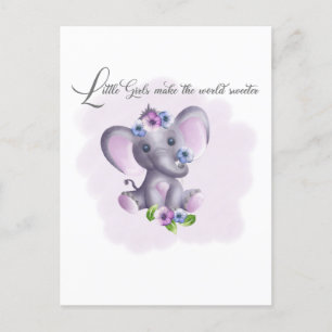 Little Girls Make the World Sweeter Holiday Postcard