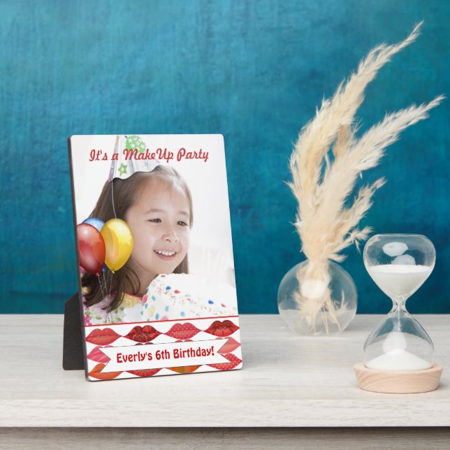 Little Girls Make-up birthday party Plaque (Side)
