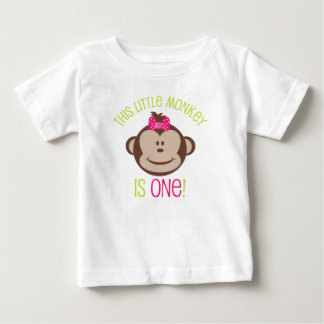 Little Girl's Mod Monkey 1st Birthday Shirt