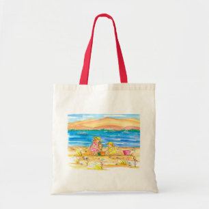 Little Girls Mountain Lake Beach Tote Bag