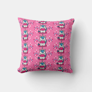 Little Girls Pink Unicorn Pony Cushion
