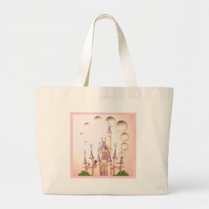 Little Girl's Princess Castle Birthday Invitations Large Tote Bag