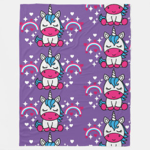 Little Girls Unicorn Pony Fleece Blanket