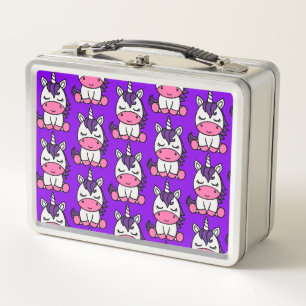 Little Girls Unicorn Pony Metal Lunch Box