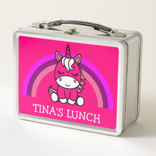 Little Girls Unicorn Pony Metal Lunch Box