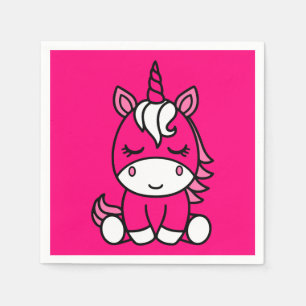 Little Girls Unicorn Pony Napkin