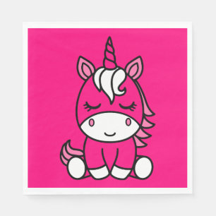 Little Girls Unicorn Pony Napkin