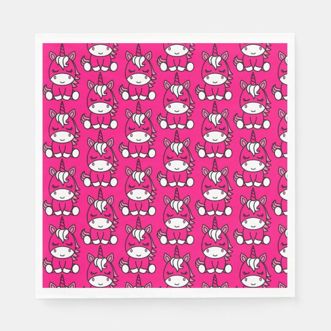 Little Girls Unicorn Pony Napkin (Front)