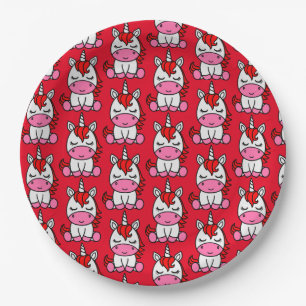 Little Girls Unicorn Pony Paper Plate