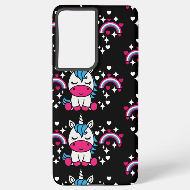 Little Girls Unicorn Pony Samsung Galaxy S21+ Case (Back)