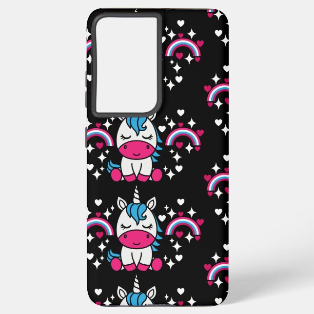 Little Girls Unicorn Pony Samsung Galaxy S21 Ultra Case (Back)