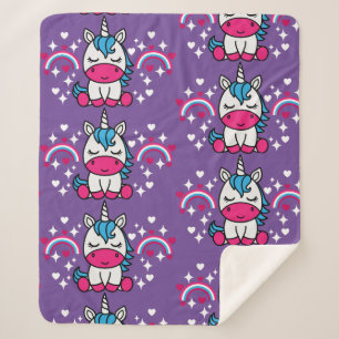 Little Girls Unicorn Pony Sherpa Blanket