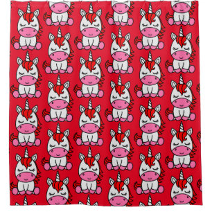 Little Girls Unicorn Pony Shower Curtain