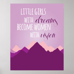 Little Girls with Dreams Poster - Purple