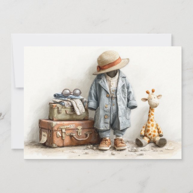 Little Globetrotter – 1st Birthday Adventure Invitation (Front)