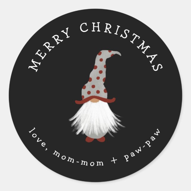 Little Gnome Christmas gift sticker (Front)