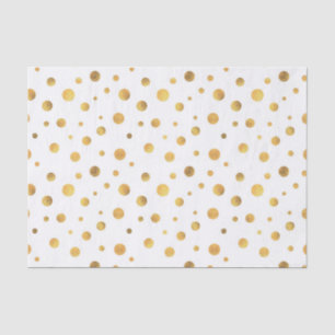 Little Gold Circles on White Elegant Tissue Paper