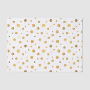 Little Gold Circles on White Elegant Tissue Tissue Paper