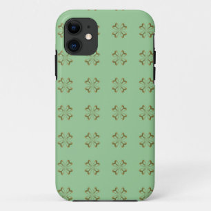 Little Gold Flowers on Mint iPhone 11 Case