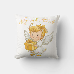Little golden Angel with Gift Cushion