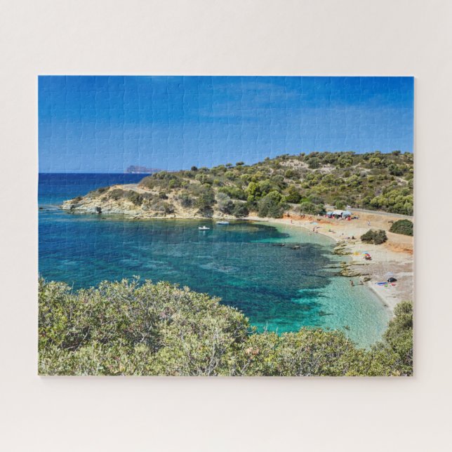 little golden beach in Sardinia turquoise water Jigsaw Puzzle (Horizontal)