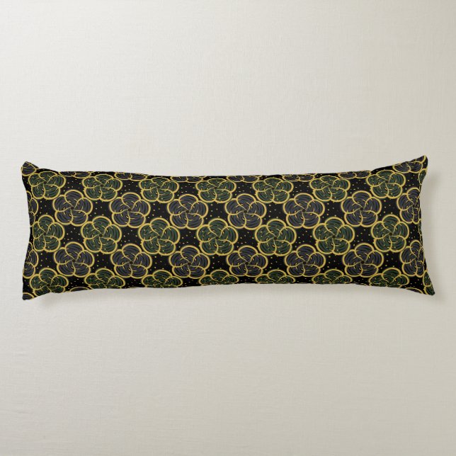 Little golden flowers seamless pattern body cushion (Back)