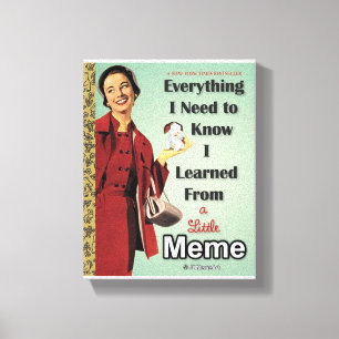Little Golden Meme Canvas Print Wall Art